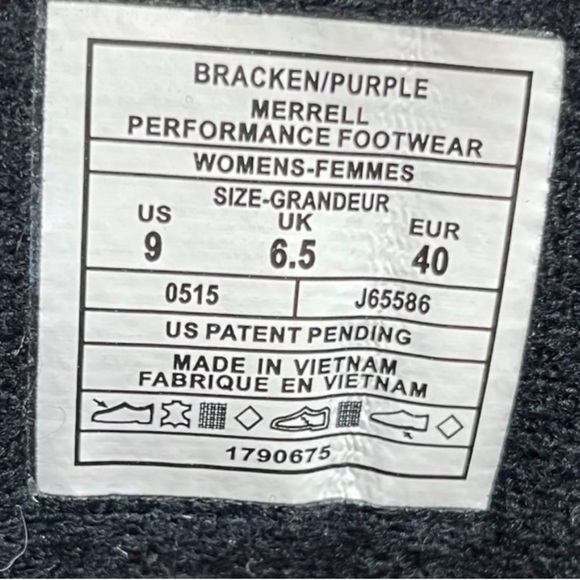 Merrell 💜 Women's Moab Mid Ventilator Purple Suede Mesh Vibram US Size 9M - Picture 7 of 9